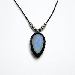 Collana labradorite bianca 21x15mm Sharifa Crystals