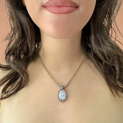 Collana labradorite bianca 21x11mm Sharifa Crystals