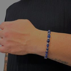 Bracciale lapislazzuli sfaccettato 8x8 Sharifa Crystals