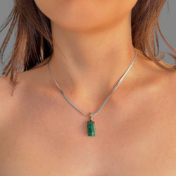 Collana malachite 17x9 mm Sharifa Crystals