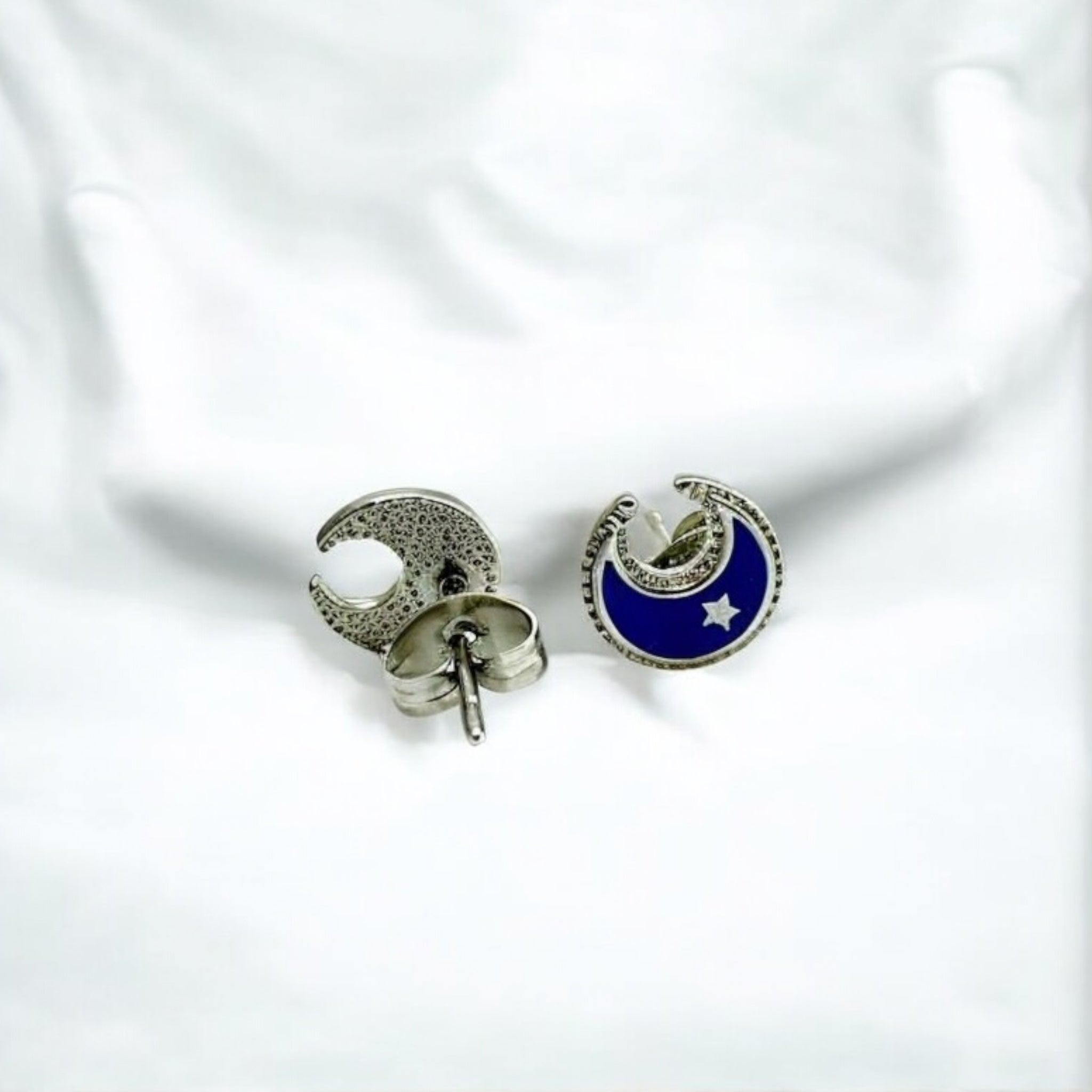 Orecchini mezza luna blu Sharifa Crystals