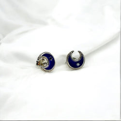 Orecchini mezza luna blu Sharifa Crystals