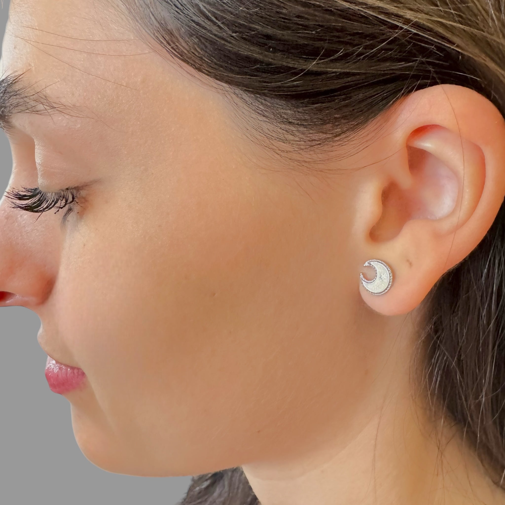 Orecchini mezza luna opale Sharifa Crystals