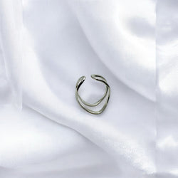 Anello onda silver regolabile Sharifa Crystals