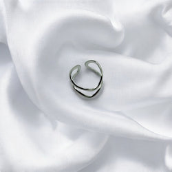Anello onda silver regolabile Sharifa Crystals