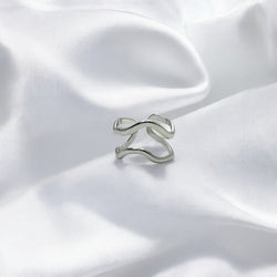 Anello onda silver regolabile Sharifa Crystals
