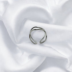 Anello onda silver regolabile Sharifa Crystals