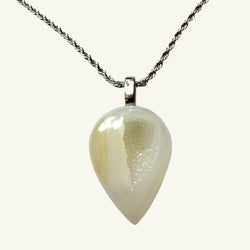 Collana drusa onice bianca 28x20 mm Sharifa Crystals
