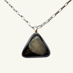 Collana drusa onice nera 29x30 mm Sharifa Crystals