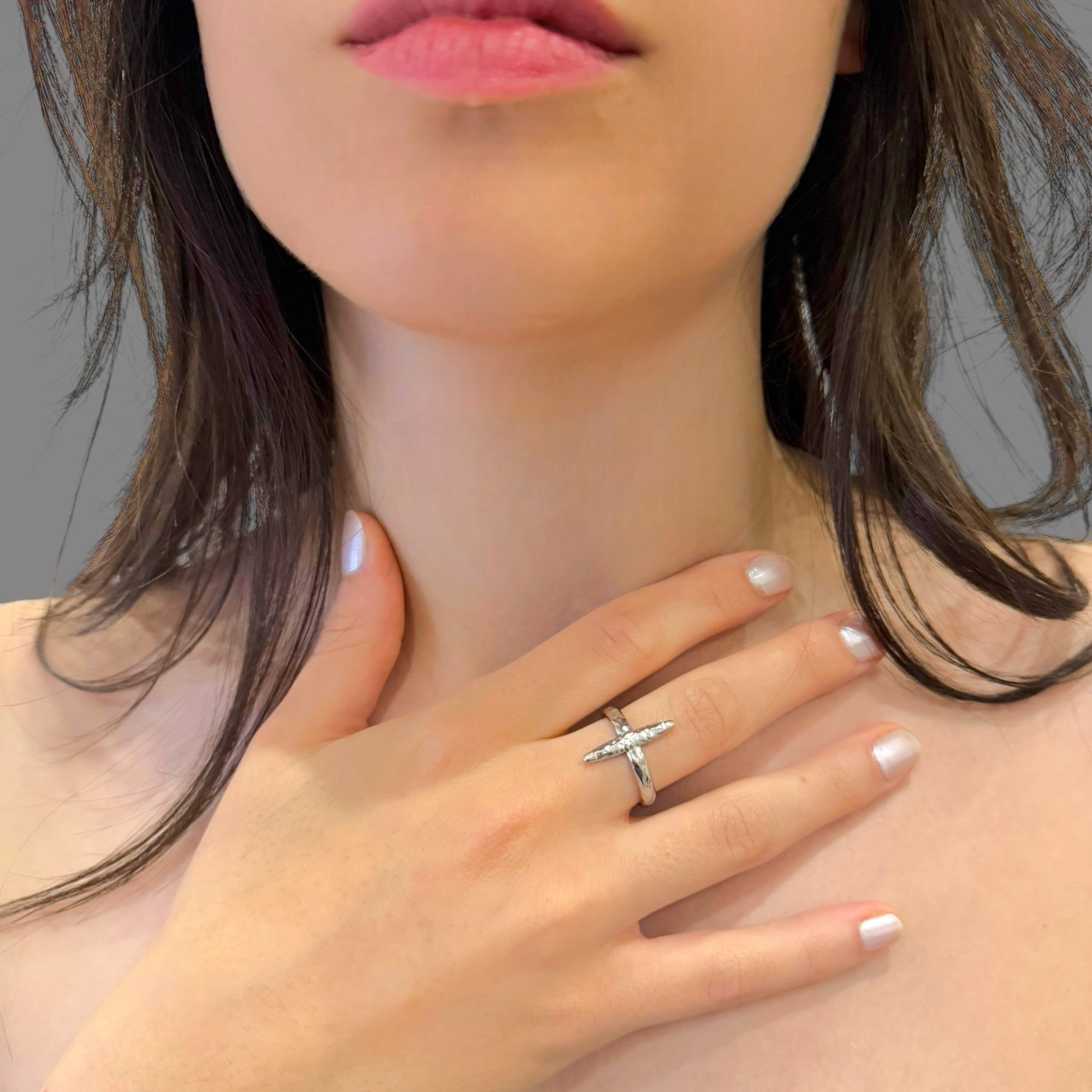 Anello orion silver regolabile Sharifa Crystals