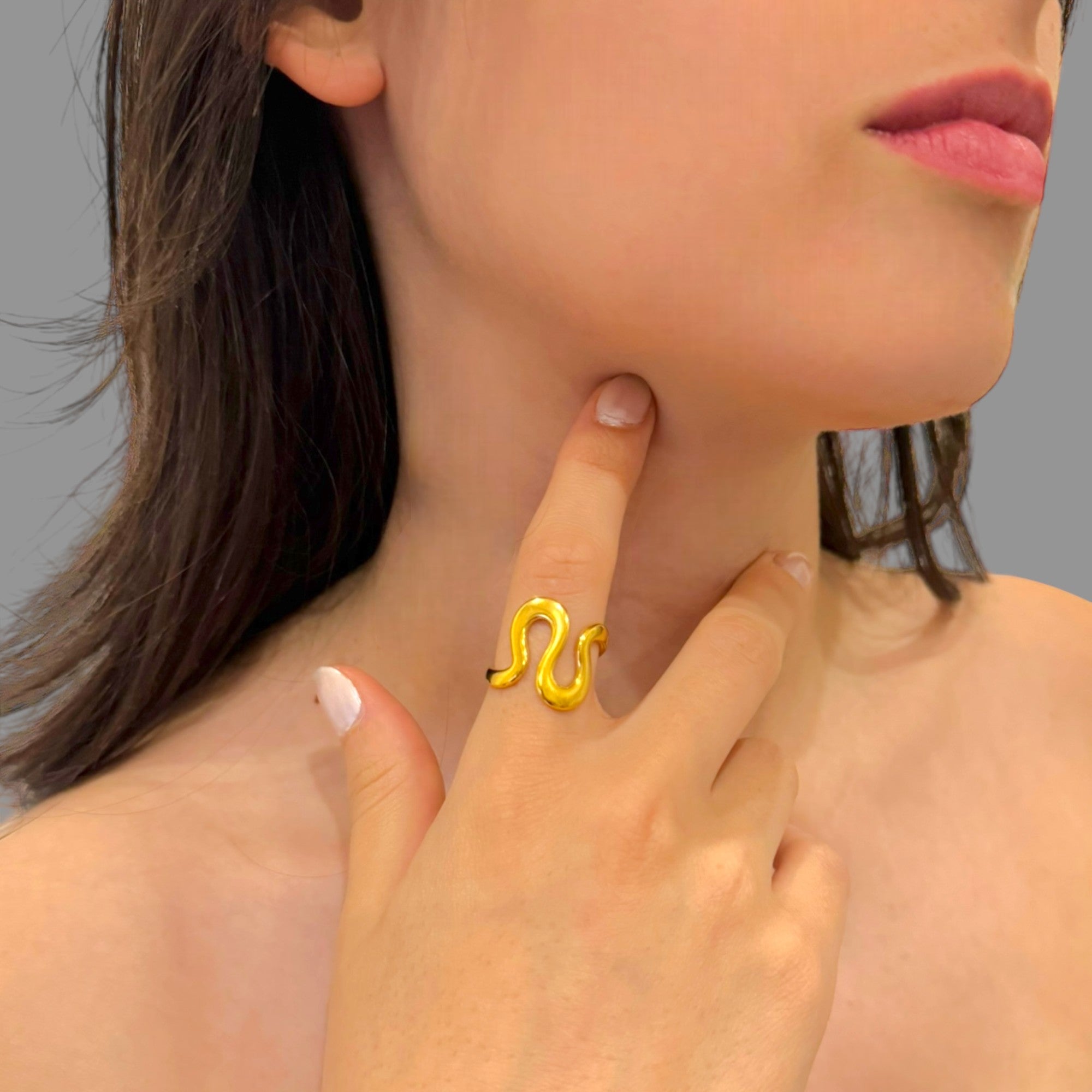 Anello spira gold regolabile Sharifa Crystals