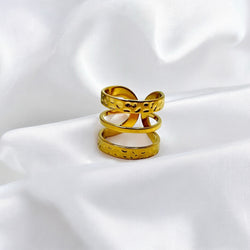 Anello arco, placcato oro e regolabile