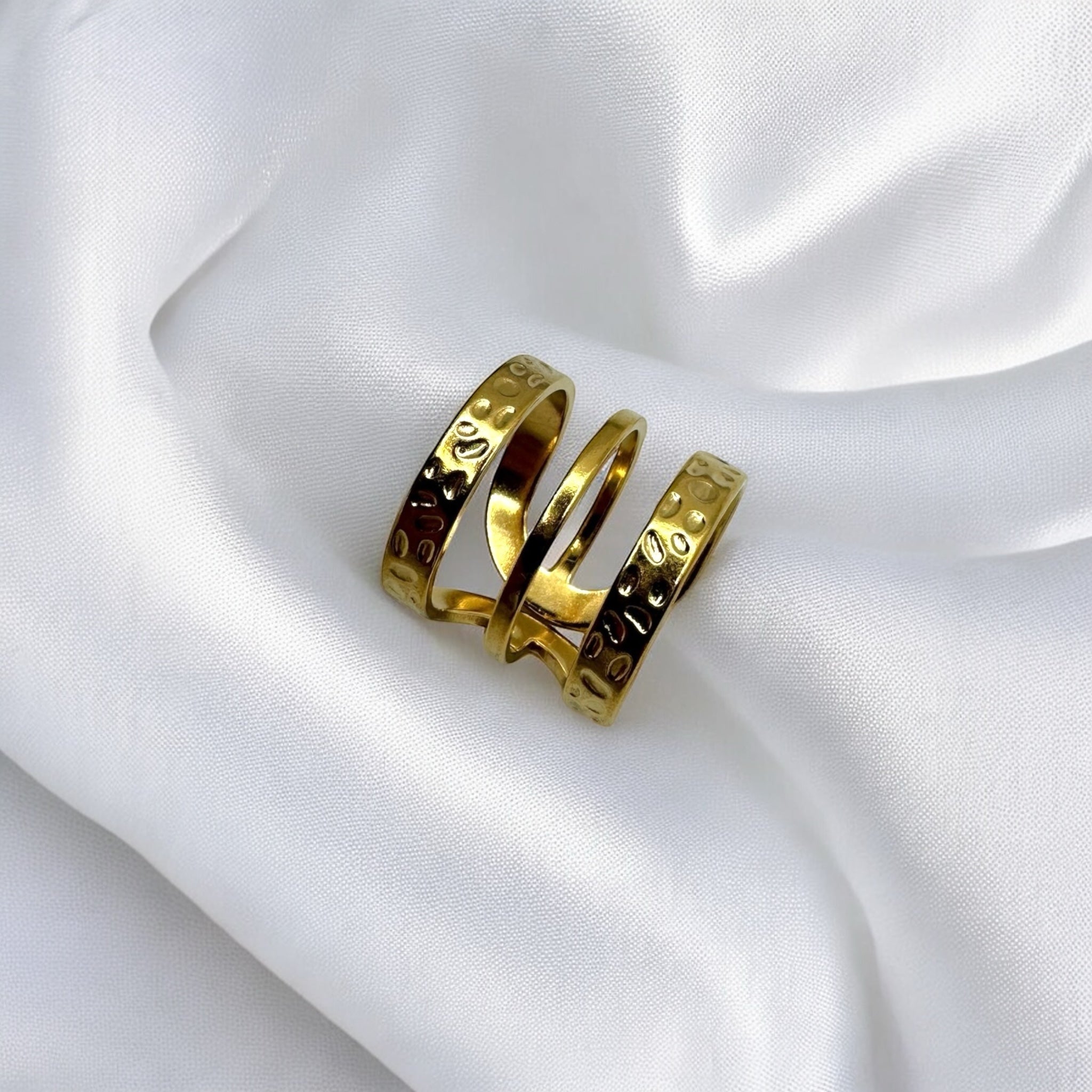 Anello arco, placcato oro e regolabile