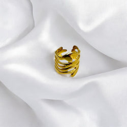 Anello aster gold regolabile Sharifa Crystals
