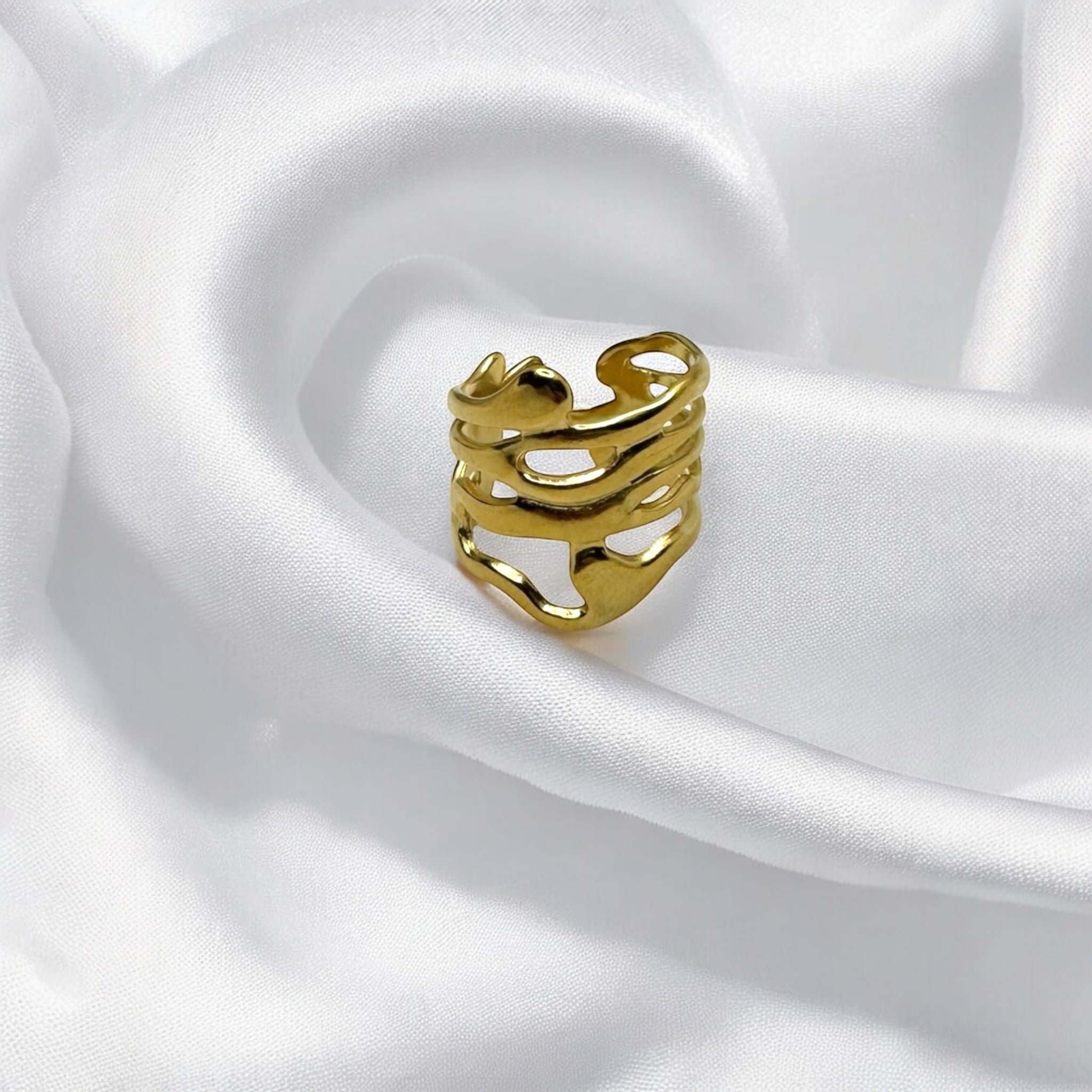 Anello aster gold regolabile Sharifa Crystals