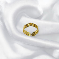 Anello marea gold regolabile Sharifa Crystals