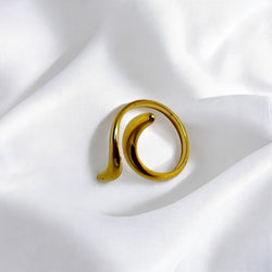 Anello scudo gold regolabile Sharifa Crystals