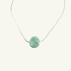 Collana punto luce drusa agata verde Sharifa Crystals