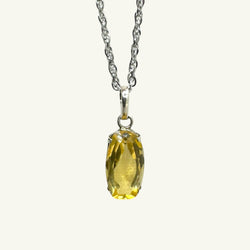 Collana quarzo citrino sfaccettato 14x8mm arg950 Sharifa Crystals