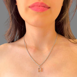 Collana quarzo fumè sfaccettato 10x8mm arg950 Sharifa Crystals
