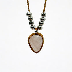 Collana quarzo rosa 23x18mm Sharifa Crystals
