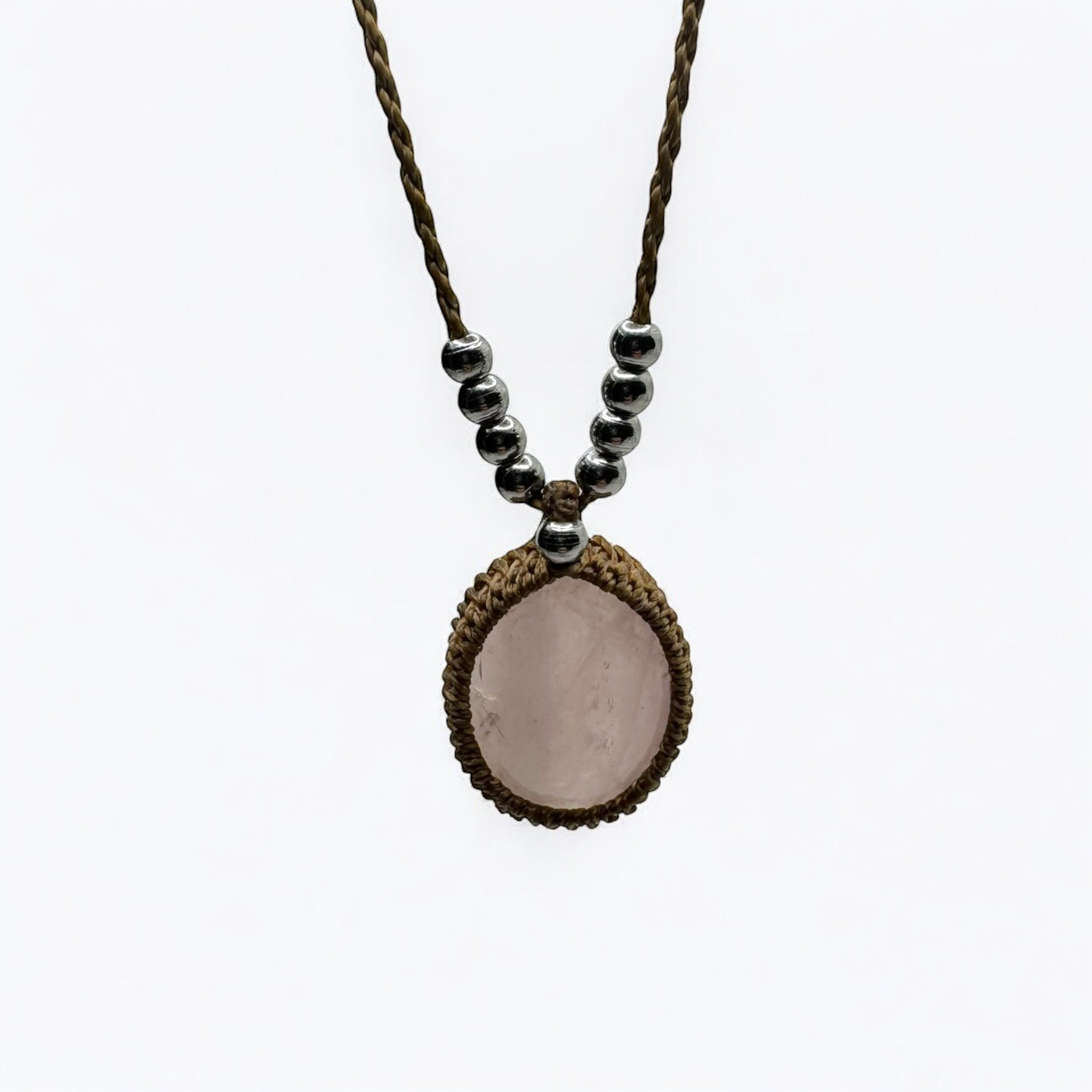 Collana quarzo rosa 22x19mm Sharifa Crystals