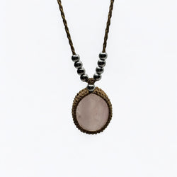 Collana quarzo rosa 22x19mm Sharifa Crystals