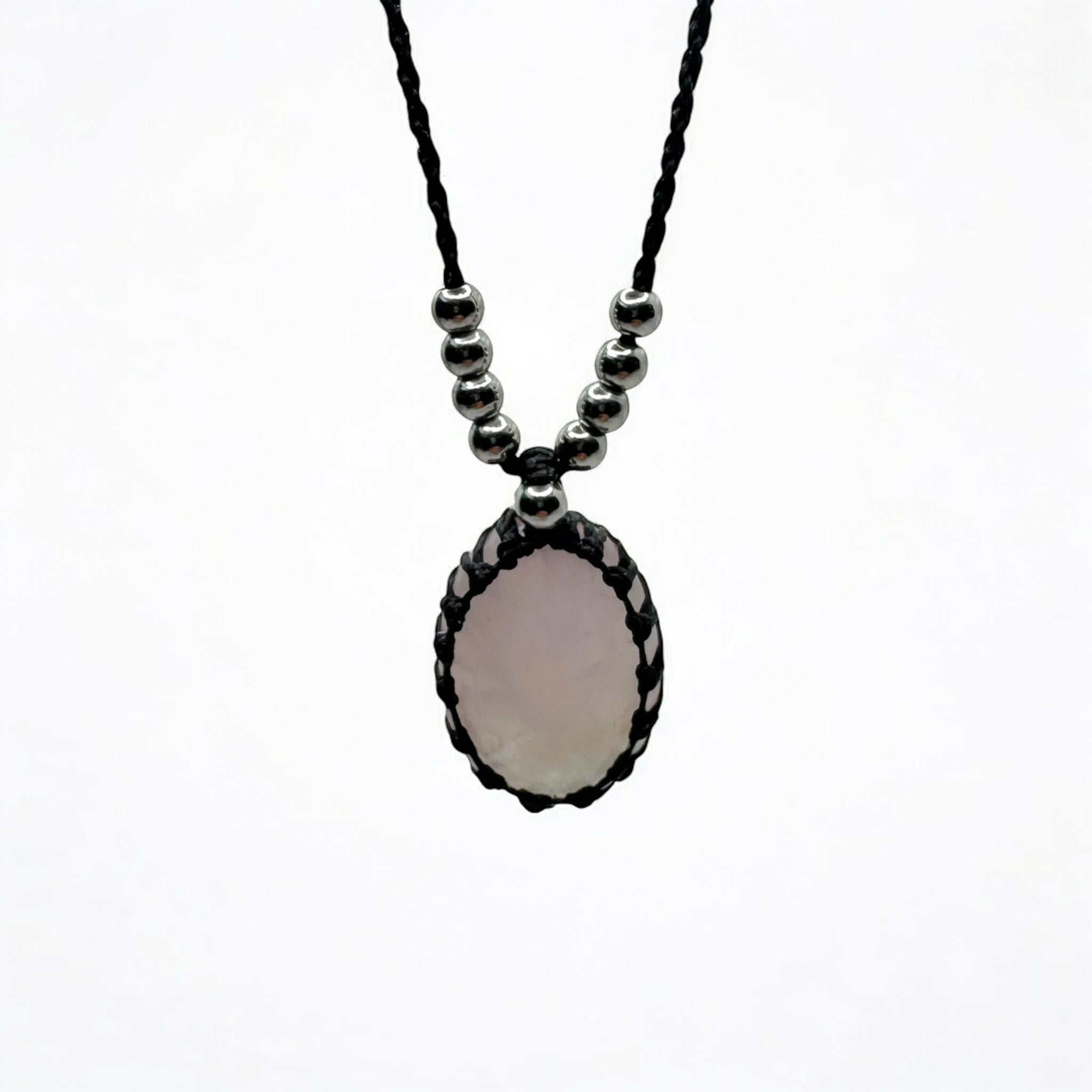 Collana quarzo rosa 24x18mm Sharifa Crystals