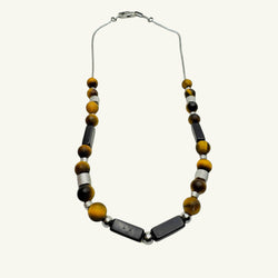 Collana occhio di tigre silver Sharifa Crystals