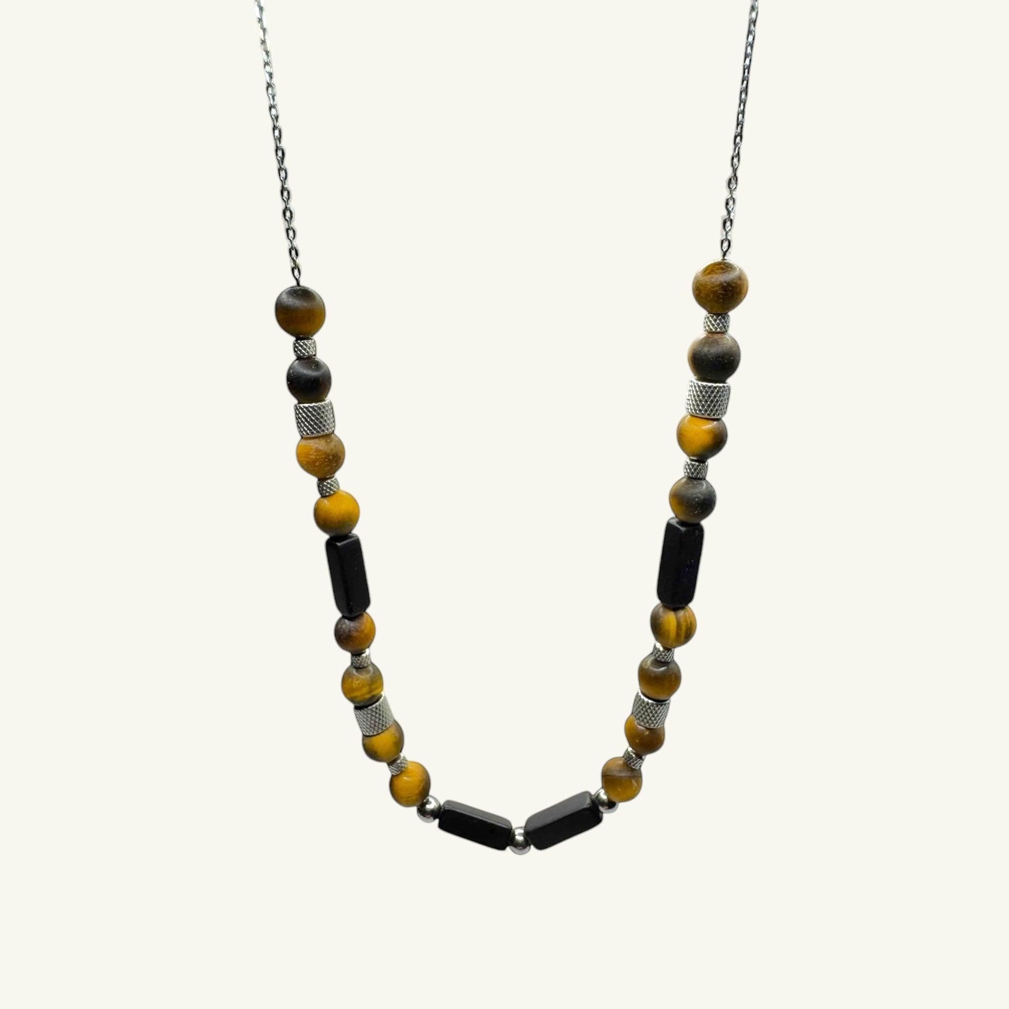 Collana occhio di tigre silver Sharifa Crystals