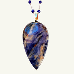 Collana sodalite 40x23 mm Sharifa Crystals