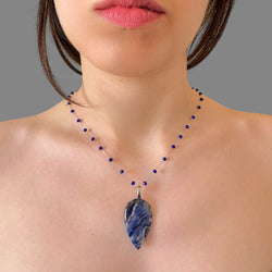 Collana sodalite 40x23 mm Sharifa Crystals